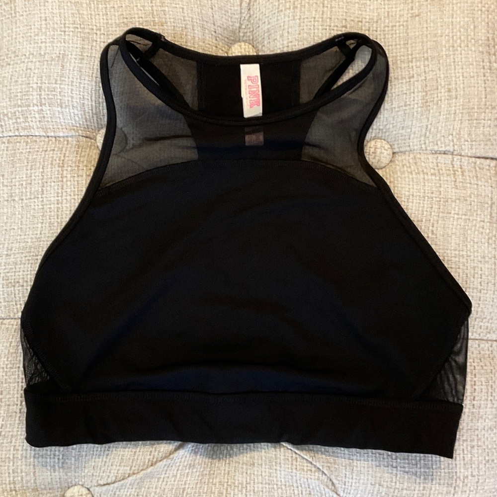 PINK Victoria's Secret Black High-Neck Sports Bra